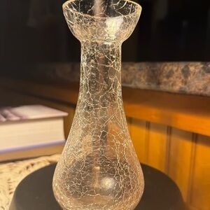 Vintage Hand blown Crackle Glass Vase